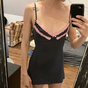 Pinstripe black and pink lingerie dress